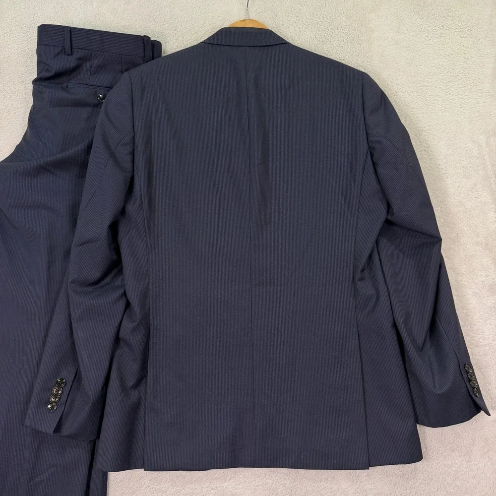 Ted Baker Mens 38R Endurance Jay CT Suit Navy Blue Pinstripe Wool Pants 34x31 - Picture 9 of 16